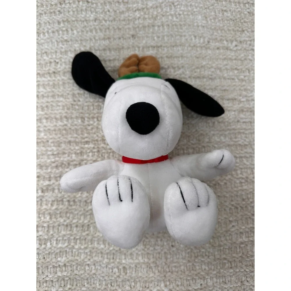Hallmark Snoopy Plush Reindeer Antlers Christmas Peanuts Stuffed Animal Toy 8 in